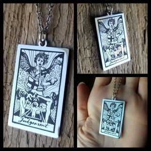 🖤 Judgement- Stainless Tarot Card Necklace